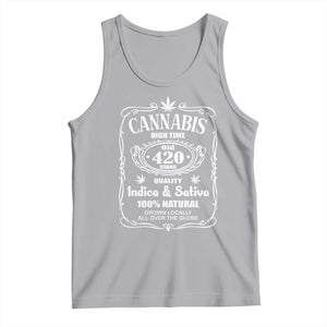 Funny Cannabis High Time Tank Top Old 420 Indica & Sativa Weed TS02 Athletic Heather Print Your Wear