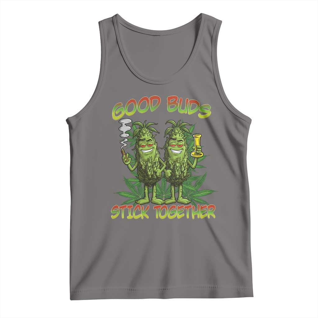 Funny Marijuana Tank Top Good Buds Stick Together Couples 420 Weed Cannabis TS02 Deep Heather Print Your Wear