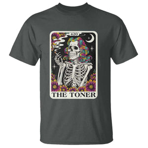 Skeleton 420 Cannabis T Shirt Tarot Card The Stoner Weed Lover TS02 Dark Heather Print Your Wear