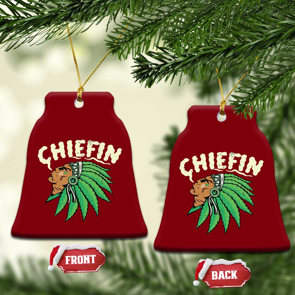 Chiefin Weed Smoking Ceramic Ornament Funny 420 Cannabis Pot THC Smoker TS02 Print Your Wear