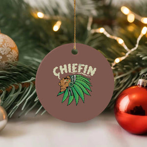 Chiefin Weed Smoking Ceramic Ornament Funny 420 Cannabis Pot THC Smoker TS02 1pc Mocha Print Your Wear