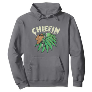 Chiefin Weed Smoking Hoodie Funny 420 Cannabis Pot THC Smoker TS02 Charcoal Print Your Wear