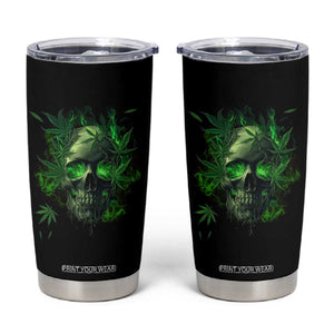 Marijuana Skull Tumbler Cup Smoke Weed Cannabis 420 Pot Leaf TS02 Black Print Your Wear