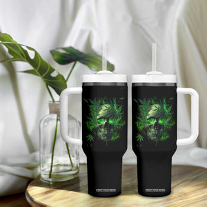 Marijuana Skull Tumbler With Handle Smoke Weed Cannabis 420 Pot Leaf TS02 Print Your Wear