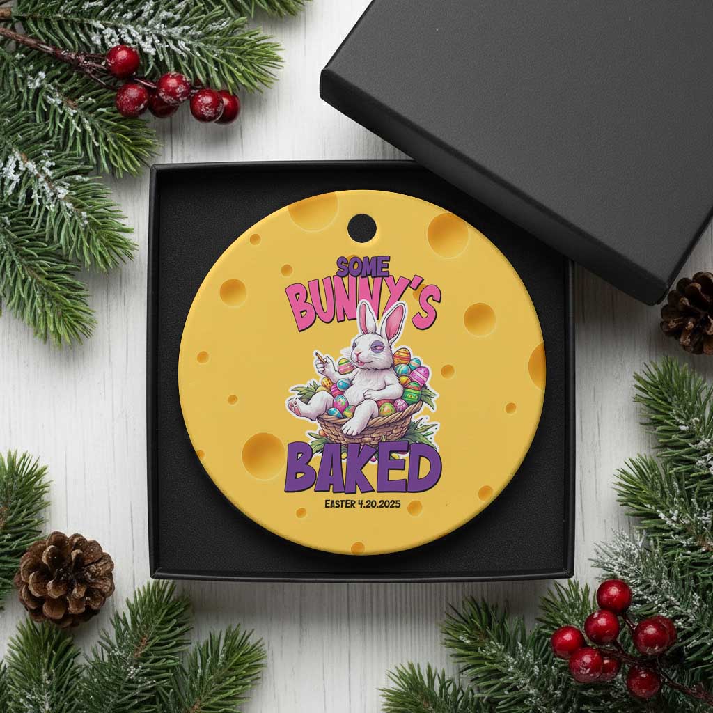 Happy 420 Easter Ceramic Ornament Bunny Funny Weed Smoking Rabbit Cannabis 4/20 Day TS02 1pc Yellow Cheese Print Your Wear