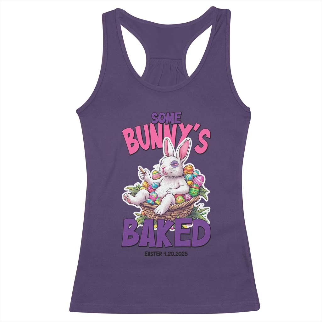 Happy 420 Easter Racerback Tank Top Bunny Funny Weed Smoking Rabbit Cannabis 4/20 Day TS02 Purple Print Your Wear
