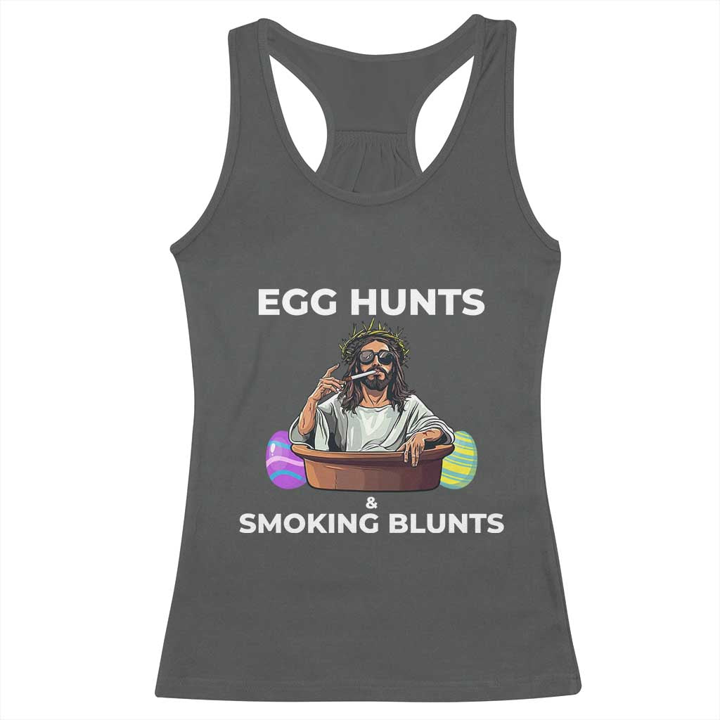 Happy 420 Easter Racerback Tank Top Blunt Stoner TS02 Dark Heather Print Your Wear