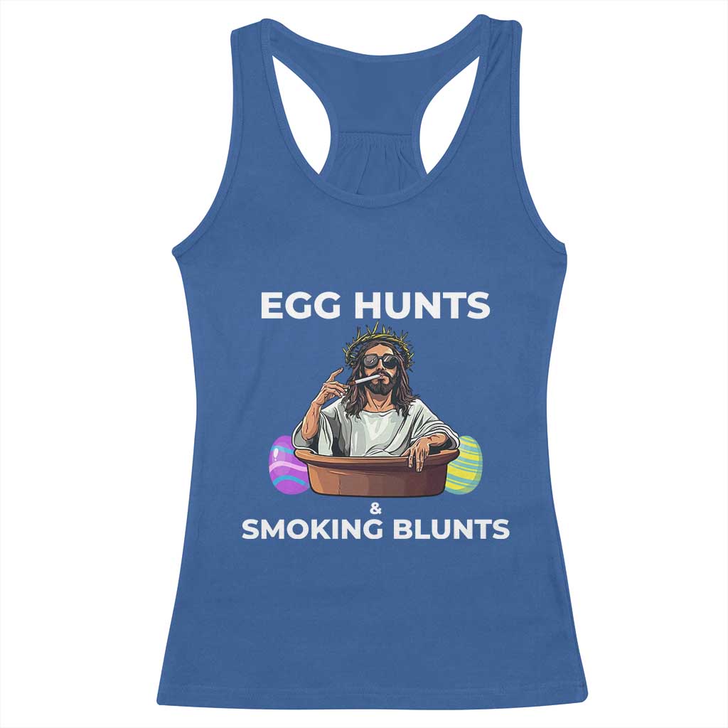 Happy 420 Easter Racerback Tank Top Blunt Stoner TS02 Royal Blue Print Your Wear