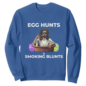 Happy 420 Easter Sweatshirt Blunt Stoner TS02 Royal Blue Print Your Wear