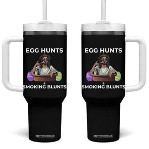 Happy 420 Easter Tumbler With Handle Blunt Stoner TS02 One Size: 40 oz Black Print Your Wear