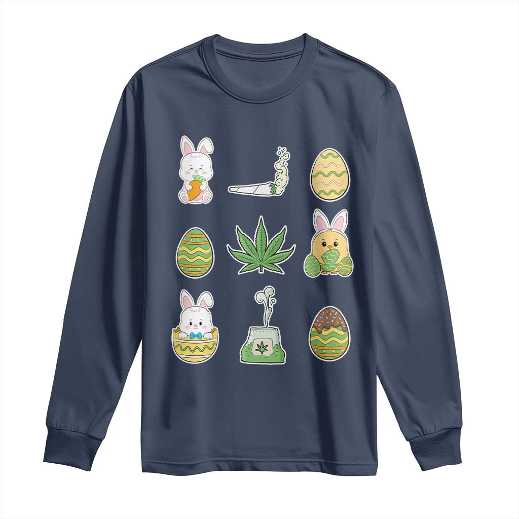 Happy 420 Easter Long Sleeve Shirt TS02 Navy Print Your Wear
