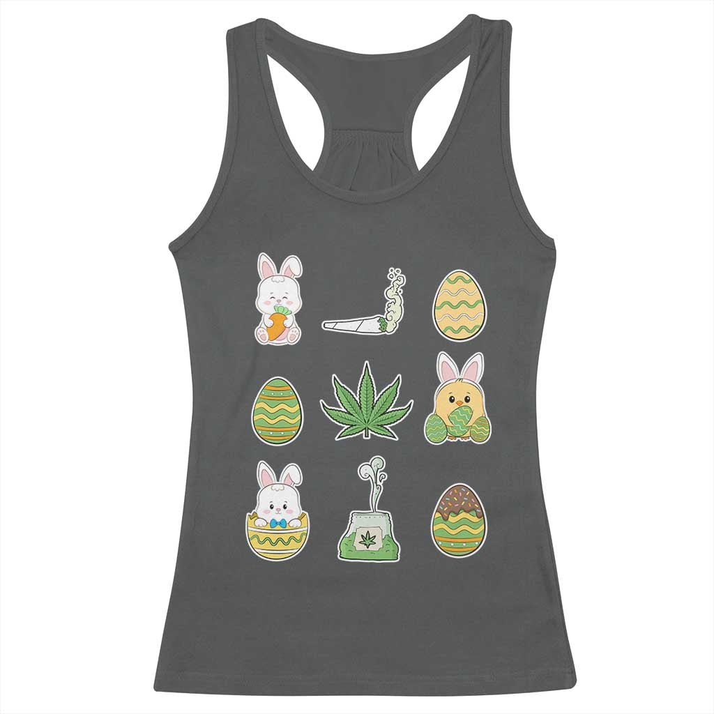 Happy 420 Easter Racerback Tank Top TS02 Dark Heather Print Your Wear