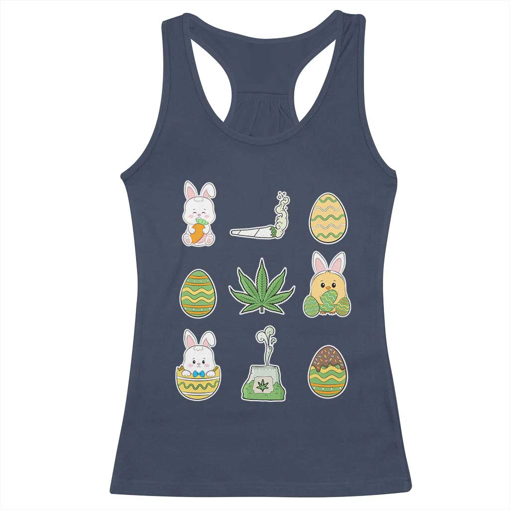 Happy 420 Easter Racerback Tank Top TS02 Navy Print Your Wear
