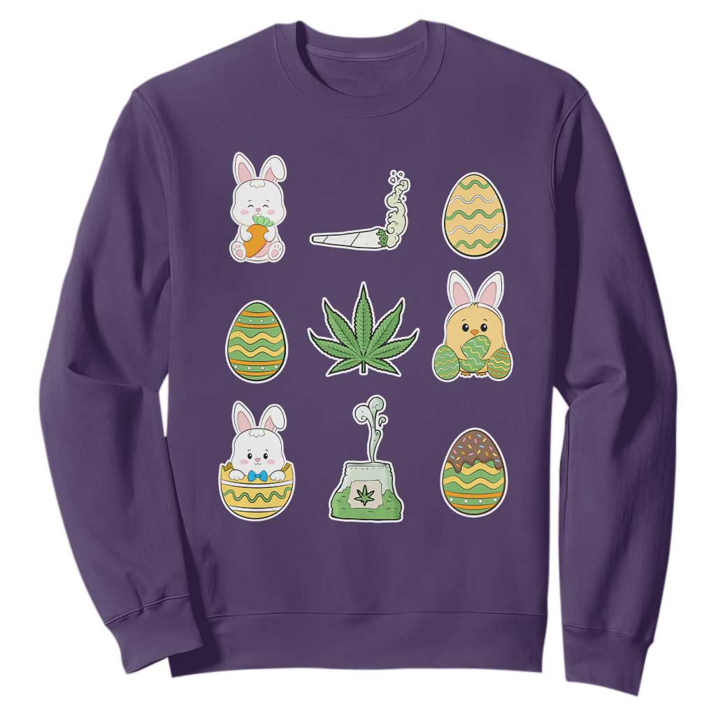 Happy 420 Easter Sweatshirt TS02 Purple Print Your Wear