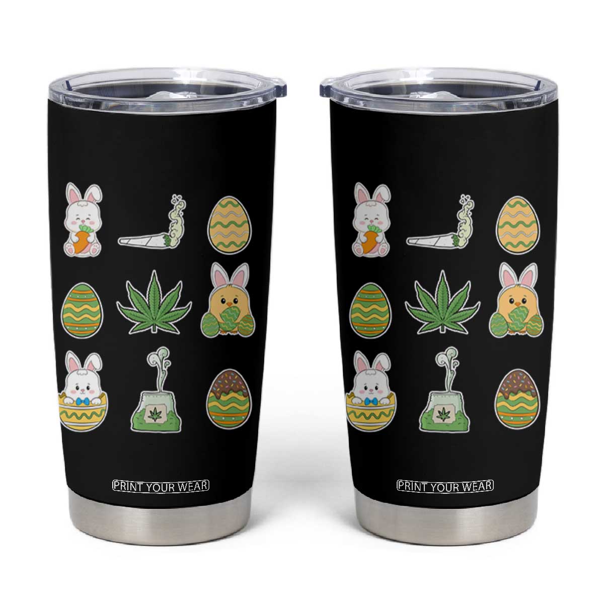 Happy 420 Easter Tumbler Cup TS02 Black Print Your Wear