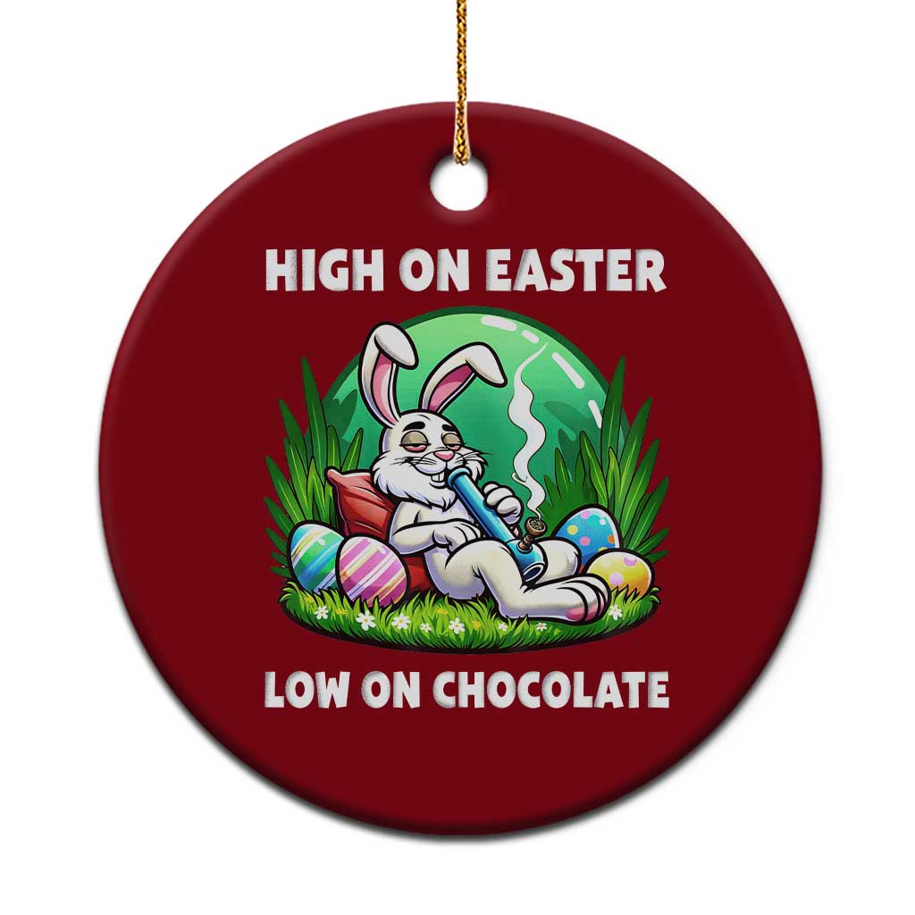 Happy 420 Easter Ceramic Ornament Funny Bunny Marijuana Cannabis Weed TS02 1pc Red Print Your Wear