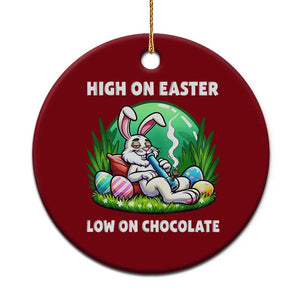 Happy 420 Easter Ceramic Ornament Funny Bunny Marijuana Cannabis Weed TS02 1pc Red Print Your Wear