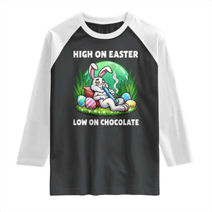 Happy 420 Easter Raglan Shirt Funny Bunny Marijuana Cannabis Weed TS02 Black White Print Your Wear