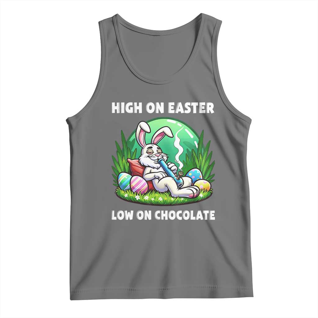 Happy 420 Easter Tank Top Funny Bunny Marijuana Cannabis Weed TS02 Black Heather Print Your Wear