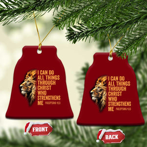 Christian Faith Ceramic Ornament Philippians 4:13 Religious Lion Strengthens TS02 Print Your Wear