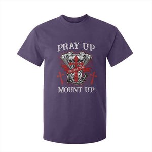 Christian Biker T Shirt For Kid Pray Up Before You Mount Up Faith TS02 Purple Print Your Wear