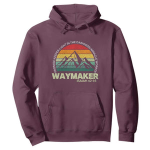 Christian Faith Hoodie Waymaker Promise Keeper Miracle Worker Retro Vintage TS02 Maroon Print Your Wear