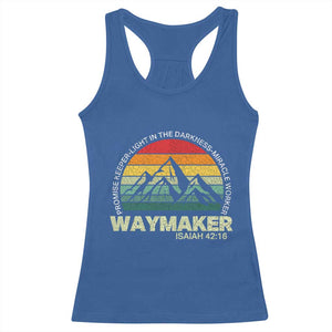 Christian Faith Racerback Tank Top Waymaker Promise Keeper Miracle Worker Retro Vintage TS02 Royal Blue Print Your Wear