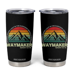 Christian Faith Tumbler Cup Waymaker Promise Keeper Miracle Worker Retro Vintage TS02 Black Print Your Wear