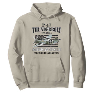 P-47 Thunderbolt WWII Airplane Hoodie American Muscle Vintage TS02 Sand Print Your Wear