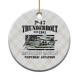 P-47 Thunderbolt WWII Airplane Ceramic Ornament American Muscle Vintage TS02 1pc Christmas Plaid Print Your Wear