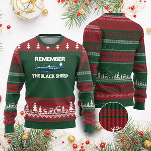 CORSAIR WWII HISTORY Ugly Christmas Sweater Black Sheep Squadron Pilot TS02 Red Green Print Your Wear