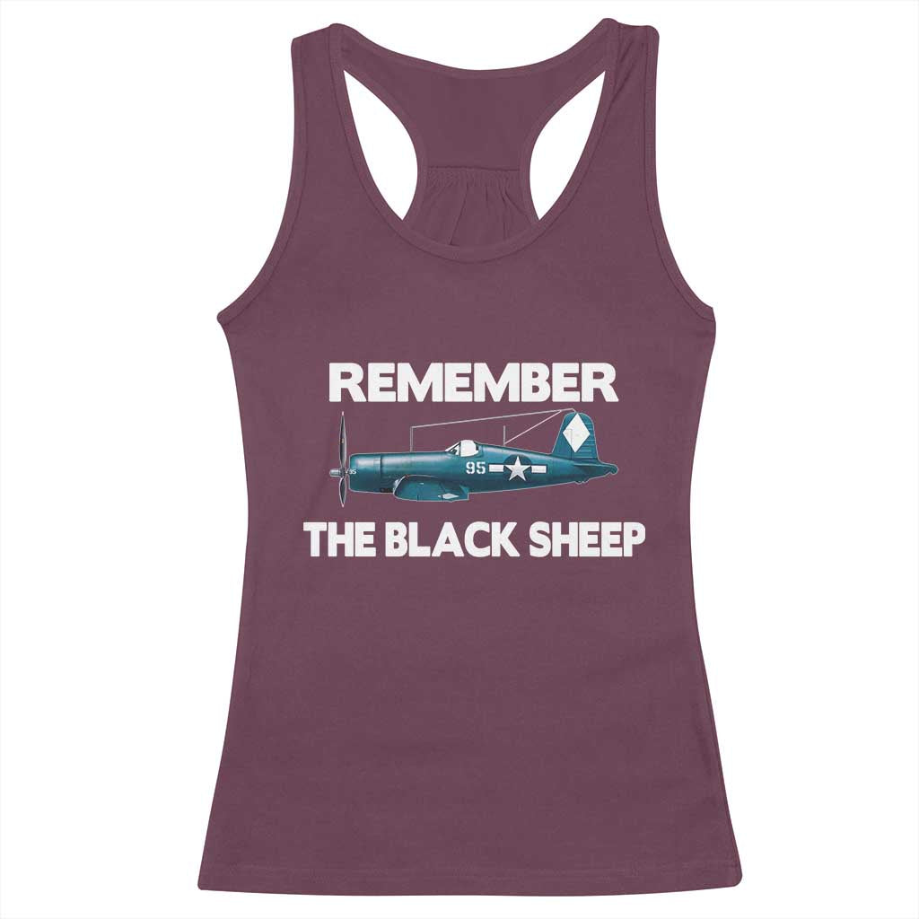 CORSAIR WWII HISTORY Racerback Tank Top Black Sheep Squadron Pilot TS02 Maroon Print Your Wear