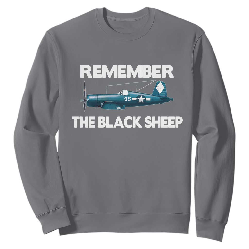 CORSAIR WWII HISTORY Sweatshirt Black Sheep Squadron Pilot TS02 Charcoal Print Your Wear