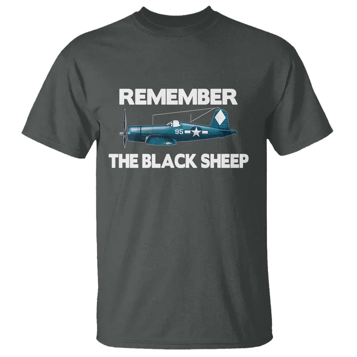 CORSAIR WWII HISTORY T Shirt Black Sheep Squadron Pilot TS02 Dark Heather Print Your Wear