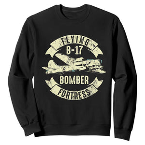 Vintage B-17 Bomber WW2 Aircraft Sweatshirt Plane Aviation Fighter Airplane Retro Grunge TS02 Black Print Your Wear