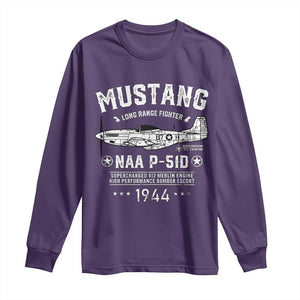 P-51 Mustang Long Sleeve Shirt North American Aviation WW2 P51 Fighter Plane TS02 Purple Print Your Wear