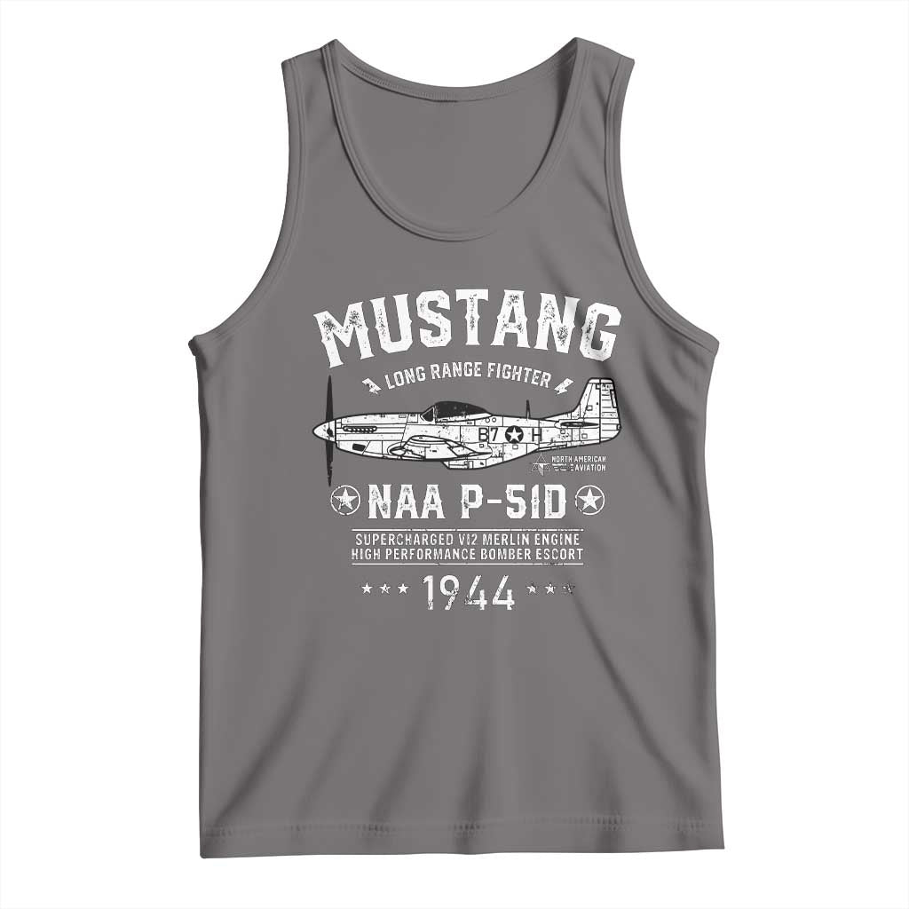 P-51 Mustang Tank Top North American Aviation WW2 P51 Fighter Plane TS02 Deep Heather Print Your Wear