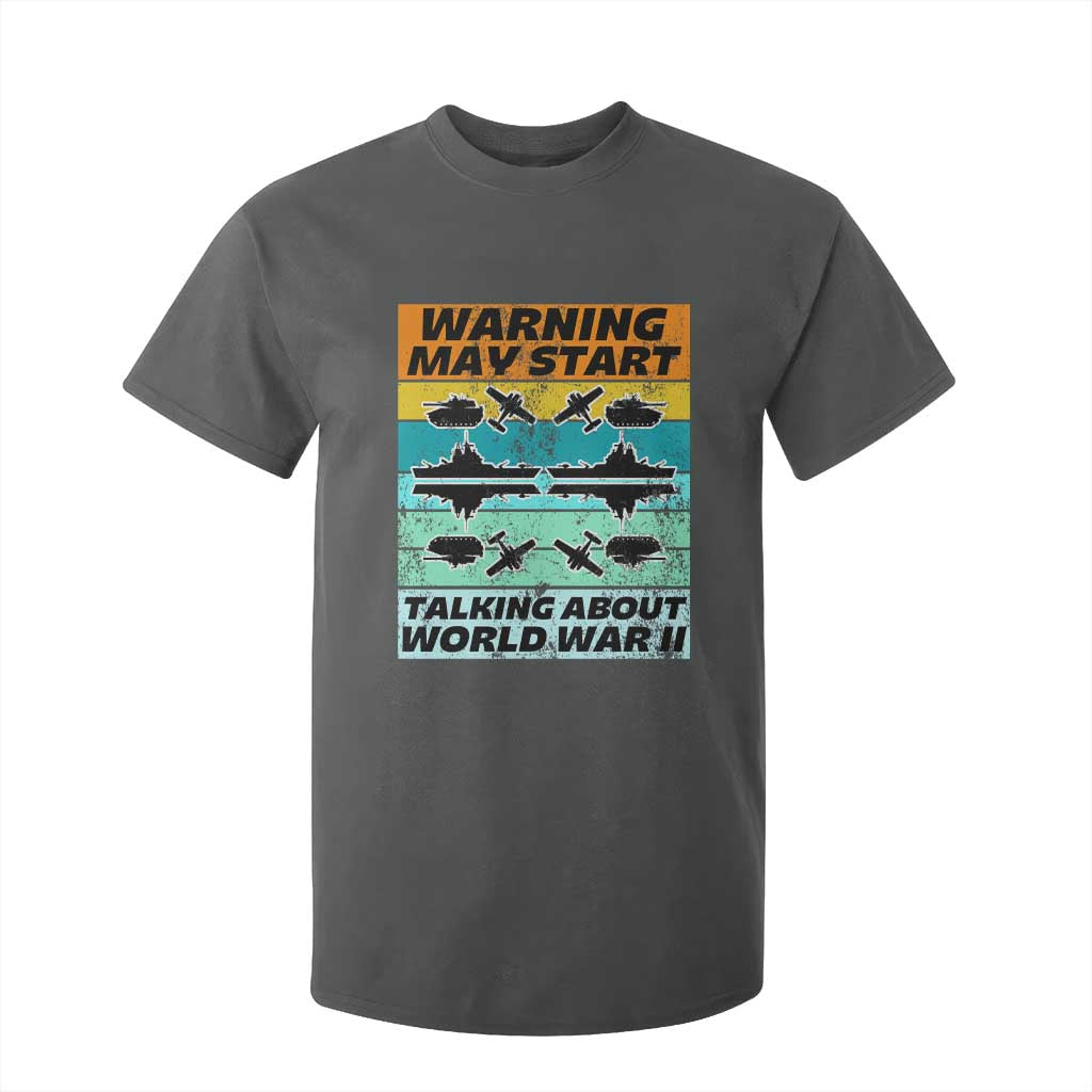 Retro World War 2 Memorabilia T Shirt For Kid May Start Talking About WWII WW2 Gear TS02 Dark Heather Print Your Wear