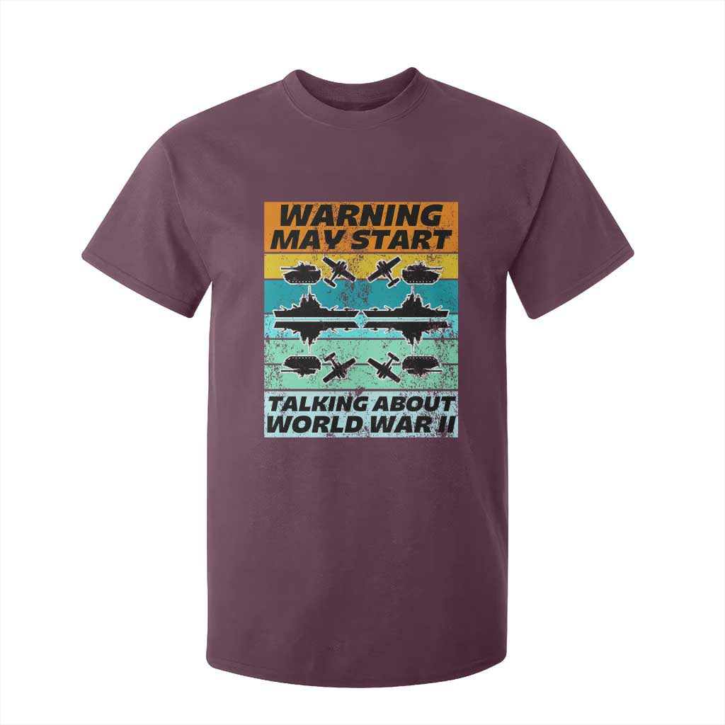 Retro World War 2 Memorabilia T Shirt For Kid May Start Talking About WWII WW2 Gear TS02 Maroon Print Your Wear