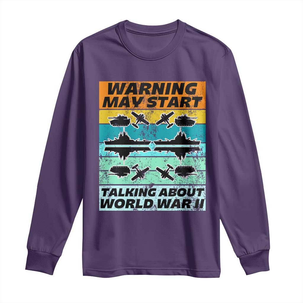 Retro World War 2 Memorabilia Long Sleeve Shirt May Start Talking About WWII WW2 Gear TS02 Purple Print Your Wear