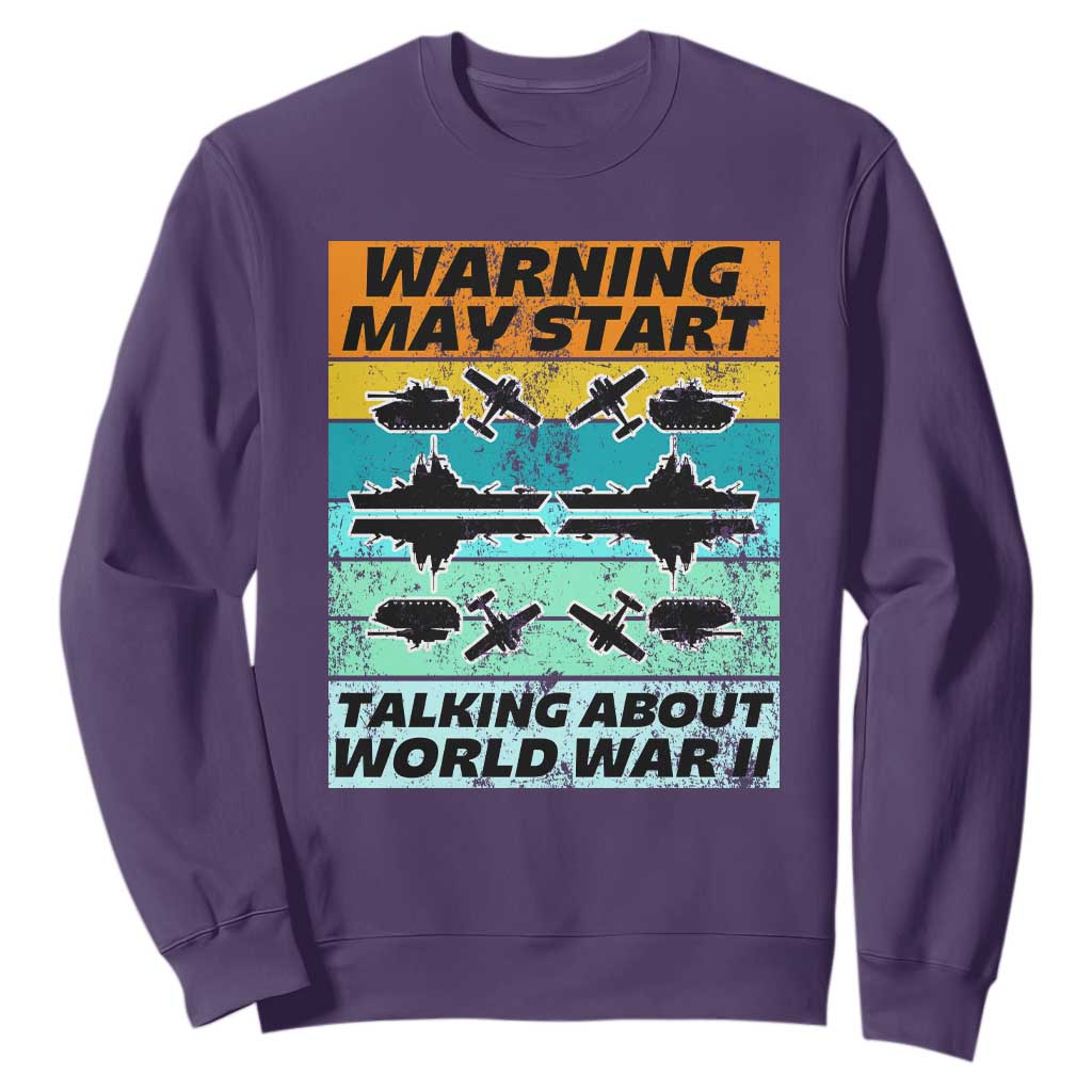 Retro World War 2 Memorabilia Sweatshirt May Start Talking About WWII WW2 Gear TS02 Purple Print Your Wear