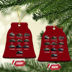 WW2 Tanks Ceramic Ornament M4 Sherman Panzer IV Tiger II T-34 History Buff TS02 Print Your Wear