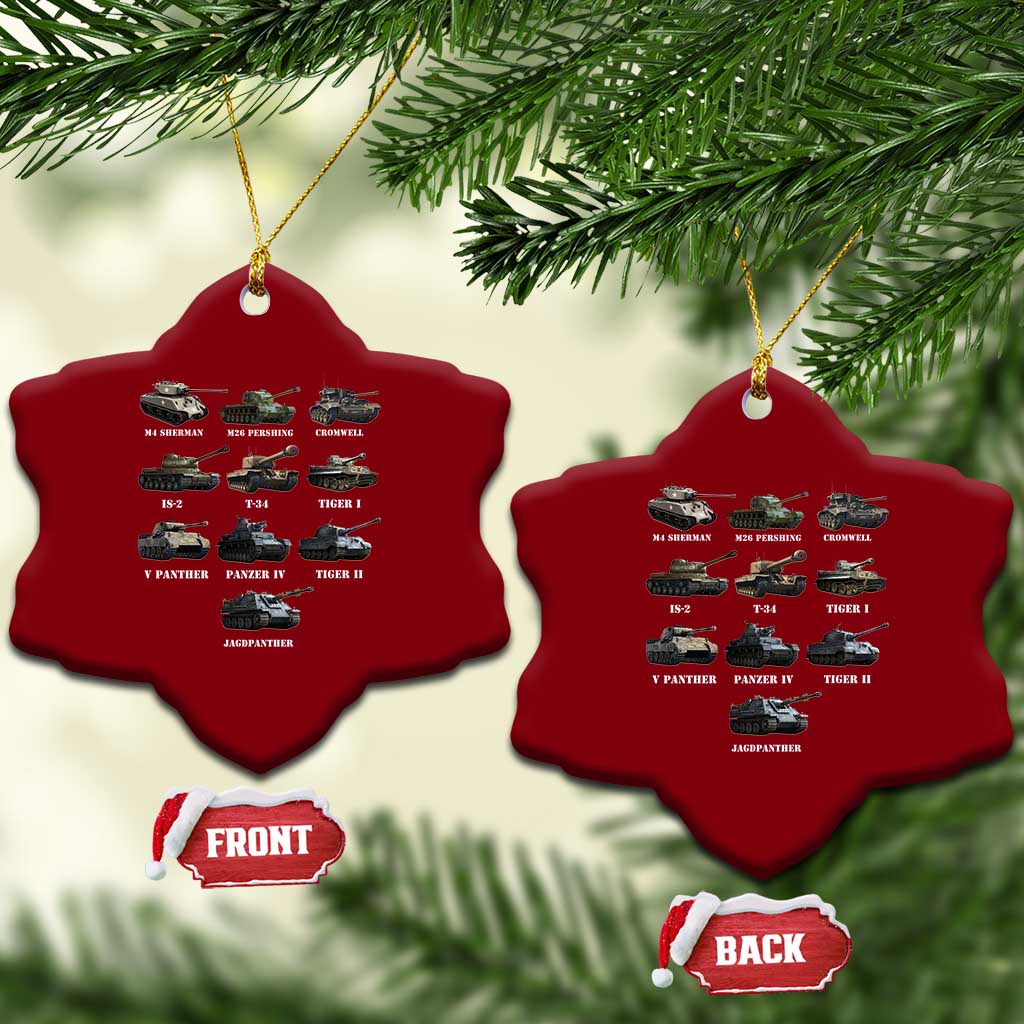 WW2 Tanks Ceramic Ornament M4 Sherman Panzer IV Tiger II T-34 History Buff TS02 Print Your Wear