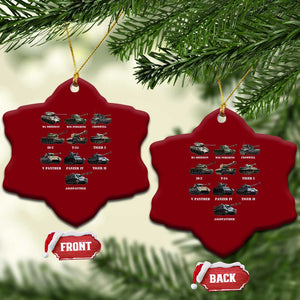 WW2 Tanks Ceramic Ornament M4 Sherman Panzer IV Tiger II T-34 History Buff TS02 Print Your Wear
