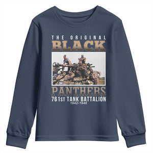 761st Tank Battalion Tribute Youth Sweatshirt Black Panthers WW2 Heroes TS02 Navy Print Your Wear