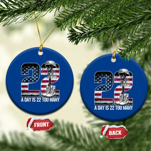 Veteran Suicide Awareness Ceramic Ornament 22 A Day is 22 Too Many Veteran Lives Matter TS02 1pc Blue Print Your Wear