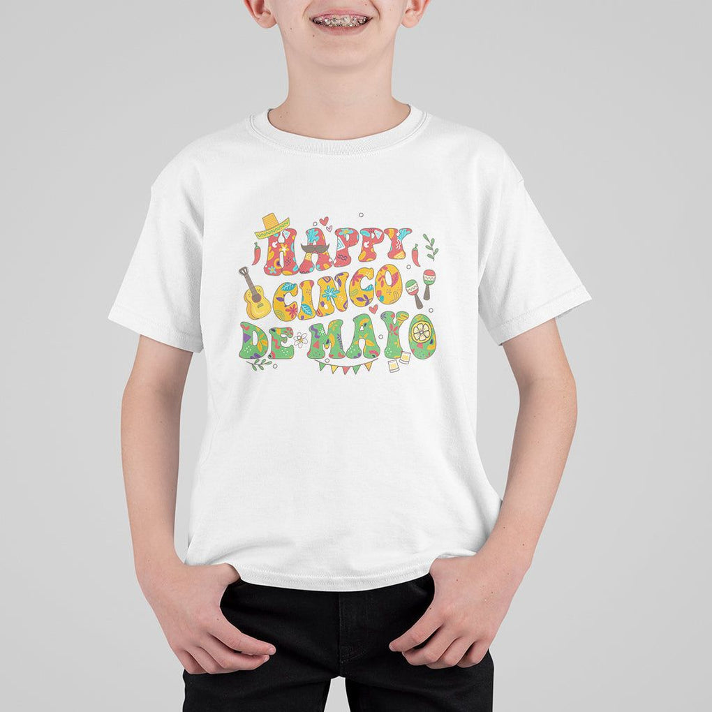 Happy Cinco De Mayo T Shirt For Kid Mexican Fiesta 5 De Mayo TS02 White Printyourwear