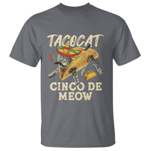 Funny Cat Cinco De Mayo T Shirt Tacocat Cinco De Meow Mexican Tacos Cats Lovers TS02 Charcoal Printyourwear