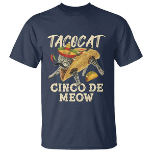 Funny Cat Cinco De Mayo T Shirt Tacocat Cinco De Meow Mexican Tacos Cats Lovers TS02 Navy Printyourwear