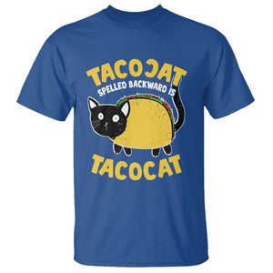 Funny Cat Cinco De Mayo T Shirt Tacocat Spelled Backward Is Tacocat Tacos Cats Lovers TS02 Royal Blue Printyourwear